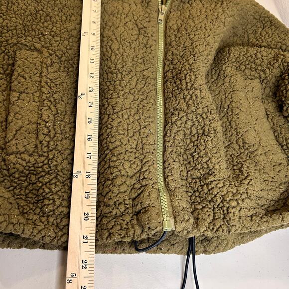 Urban‎ Outfitters Oversized Full Zip Teddy Coat Jacket Sherpa Moss Green Small - Picture 9 of 12